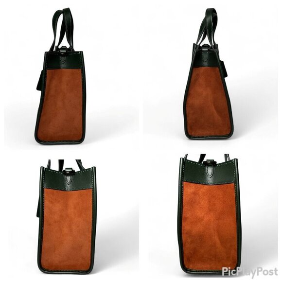 COACH Field Tote 22 with Horse and Carriage Shoulder/Crossbody Bag, Green, NWOT - Picture 9 of 13